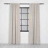 LUNVA Custom Blackout Curtains with Linen-Look Texture – Cream